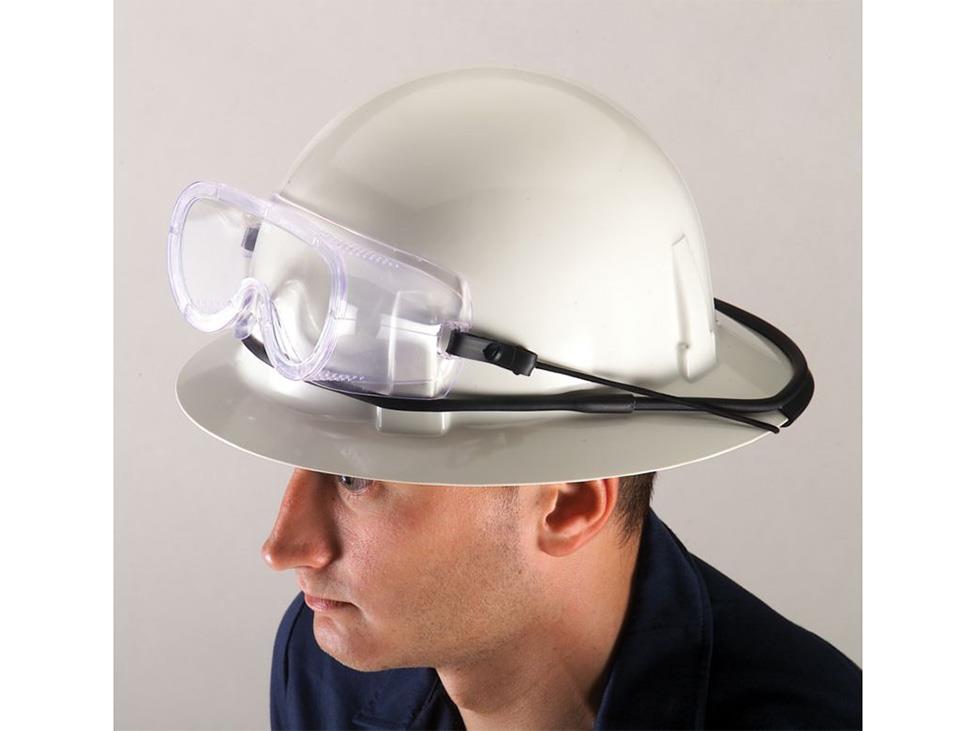 hard hat goggle retainer clip